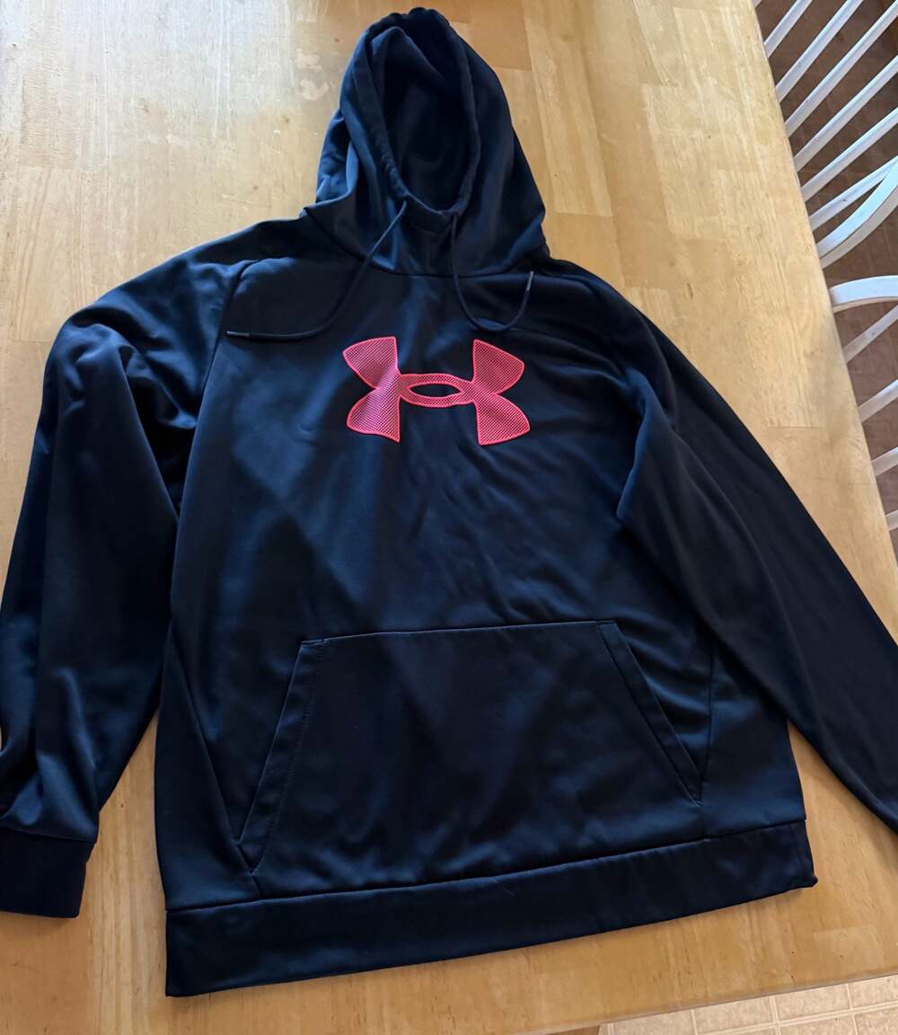 Under Armour Big Logo Fleece Hoodie Black Pink